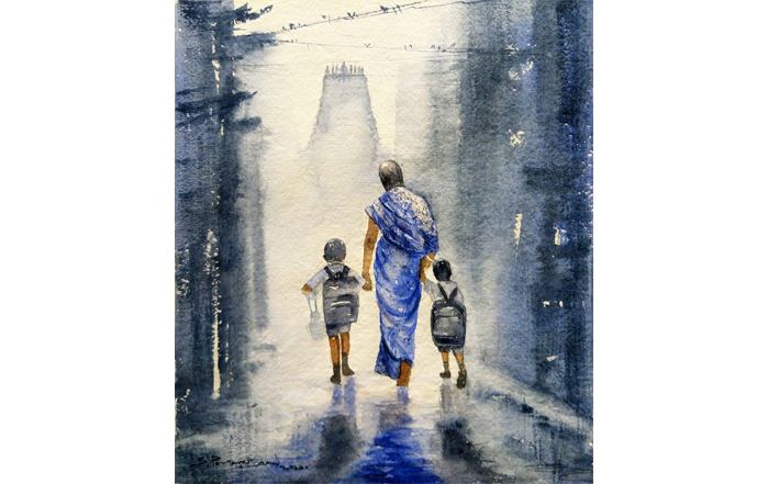 SP0029
Madras - a reflection - 29 
Watercolour on paper
11.8 x 10.2 inches
2020
Available
